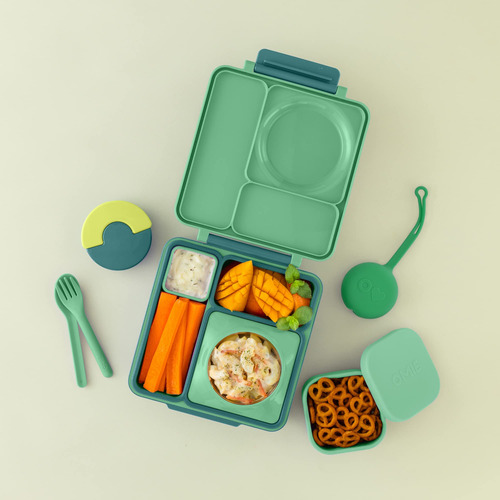 Recipiente Silicona Color Verde Para Snacks Tapa Hermetica