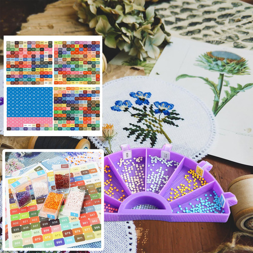 4 Pegatinas De Número De Color Para Pintura De Diamantes,