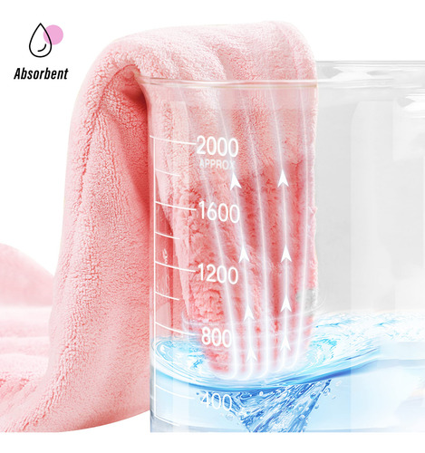 Tenstars Toalla De Microfibra Para El Pelo (gris+rosa+marrón