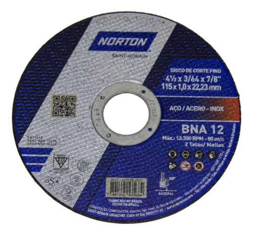Disco De Corte Bna 12 Extra 115.0 X 1.0 X 22.23 Norton