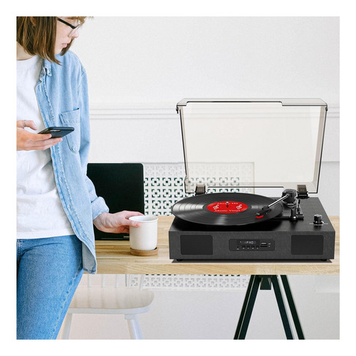 Player De Discusión De Vinilo Con Altavoces, Tocadiscos De 3