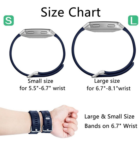 Imagen 4 de 6 de 3 Mallas Para Reloj Fitbit Ionic / Talle Large