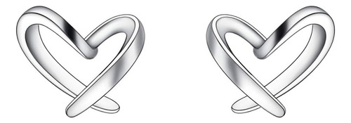 Pendientes De Tuerca De Plata Con Forma De Corazón, Pendient