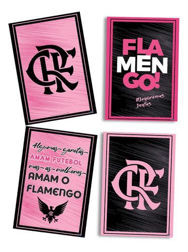 Quadros Decorativo Festas Festa Flamengo Rosa - 4 Uni -rizzo