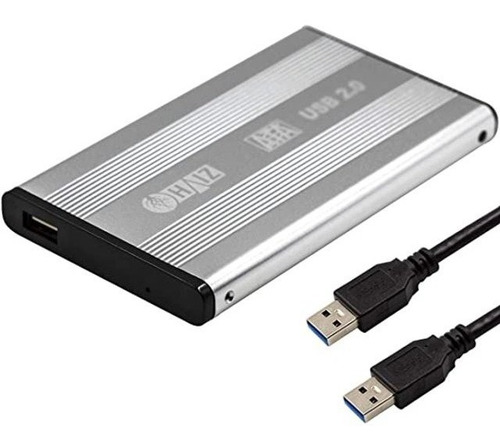 Hd Externo 500gb Slim Portatil 2.5 Usb 2.0 + Capa Para Pc / Notebook / Console Cor Prata