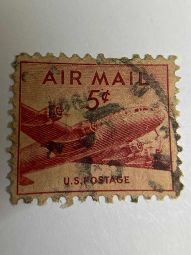Sello Postal Usa Avión 1946