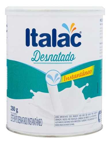 Leite Pó Instantâneo Desnatado Italac Lata 280g
