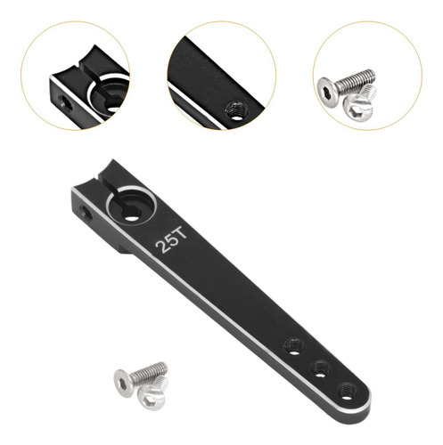 Brazo Servo De Metal De 25 T, Brazo Servo Negro 2 Pulgadas