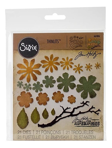 Troqueles De Hojas Y Flores Sizzix Thinlits Tim Holtz