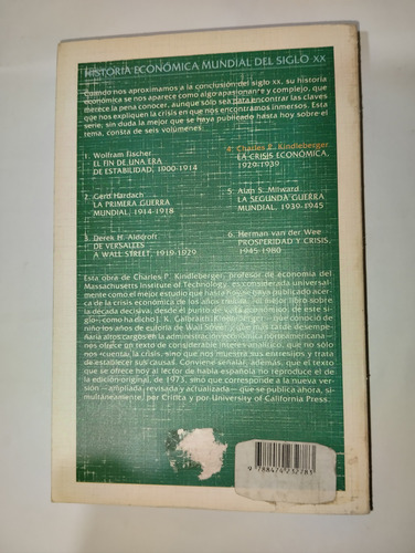 Historia Económica Mundial Del Siglo Xx La Crisis Económica (Usado)