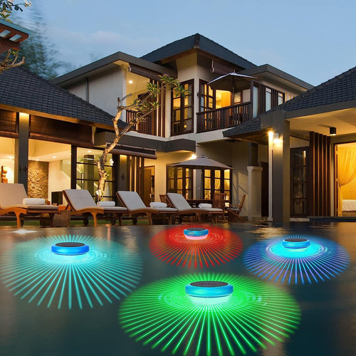 2 Unidades De Luces Led Solares Flotantes For Alberca Al