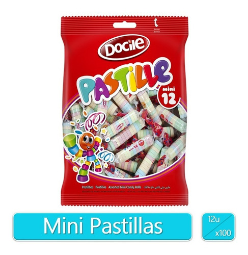 Docile Mini Pastillas Dulces De Frutas Bolsa X 100 Unidades