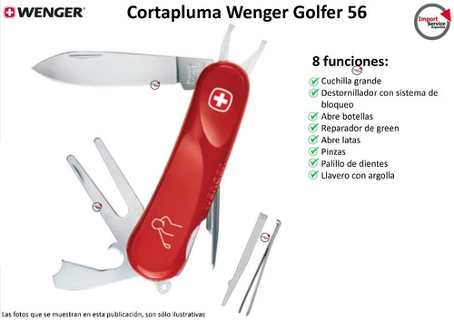 Cortapluma Wenger Golfer 56 - 8 Funciones