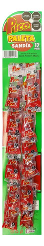 Auténtico Tradicional Dulce Mexicano Paleta Sabor Sandía Deliciosa E Irresistible Combinación De Dulce Y Picante Ideal Para Piñatas Fiestas Negocios Caja Con 40 Tiras De 12 Piezas C/u Pico