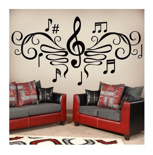 Vinilo Decorativo Tono De Musica Pared Mas Diseños 4u