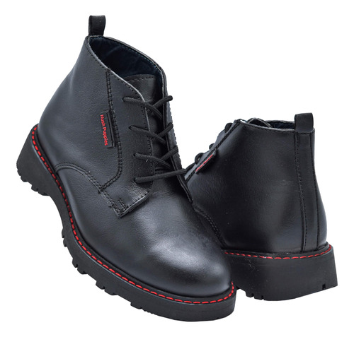 Zapato Niño Hush Puppies 1336 Piel Negro Escolar 22 Al 27