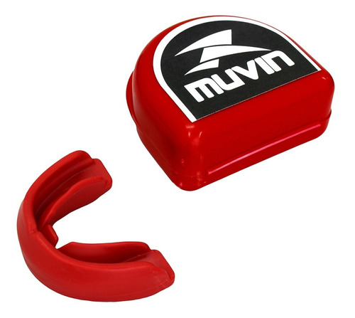 Muvin Protetor Bucal Profissional – Moldável – Com Estojo – Proteção - Lutas – Esportes de Contato - Artes Marciais – Boxe – Muay Thai – Jiu Jitsu – Judô – Karate – Taekwondo – Kung Fu -  Cor Vermelho