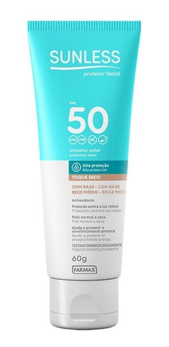 Kit Com 3 Protetor Solar Facial Bege Med Fps50 60g Sunless