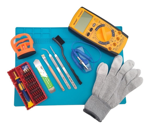 Kit Servicio Tecnico Celulares Manta Tester Bruselas Guantes