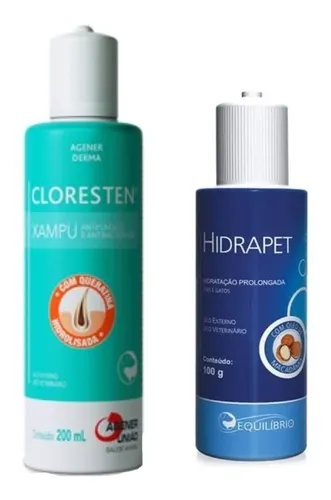 comprar Kit Shampoo Cloresten 200ml + Hidrapet Creme 100g