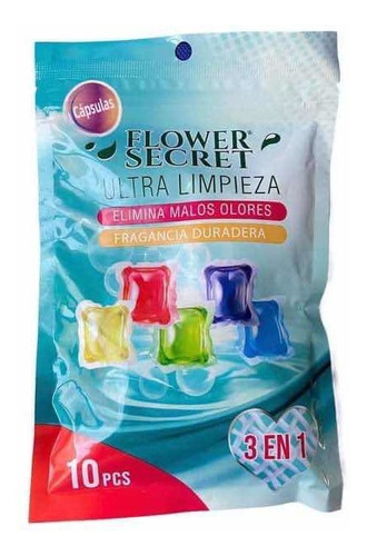 Detergente Jabón Liquido En Cápsulas 10 Pcs Flower Secret