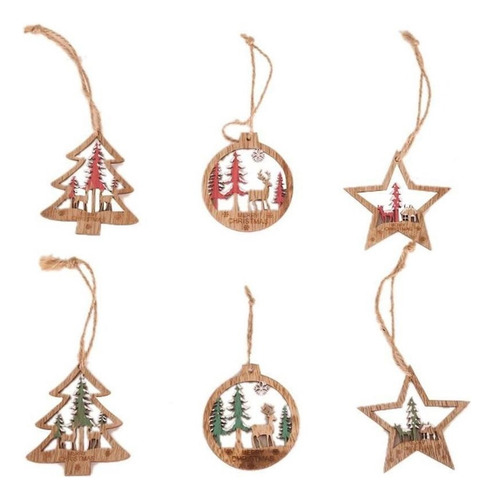 * 2 Adornos Colgantes De Navidad Rojo