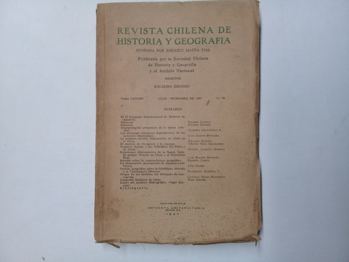 Revista Chilena De Historia Y Geografia, 1937, N° 91