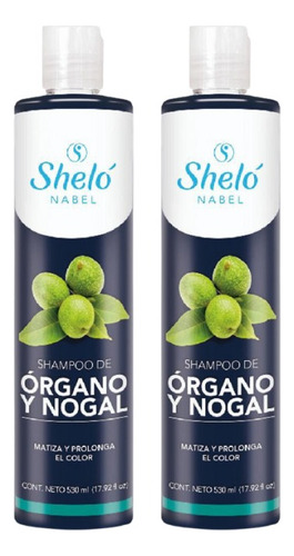 2 Pack Shampoo De Órgano Y Nogal 530ml Shelo