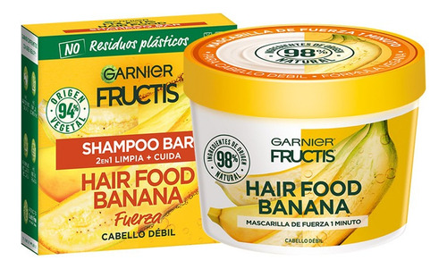  Kit Shampoo + Mascarilla Garnier Fructis Hair Food Banana