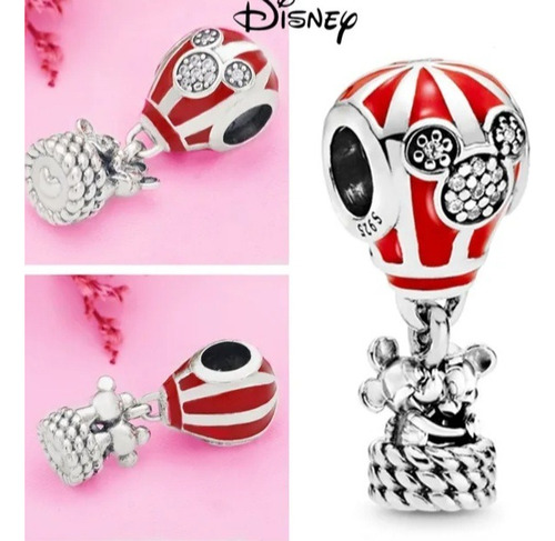 Charms Mickey Y Minnie Plata 925 Con Logo