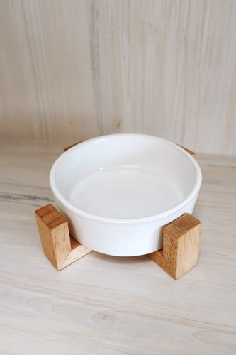Imagen 2 de 3 de Plato Para Perro En Cerámica Mediano Color Blanco