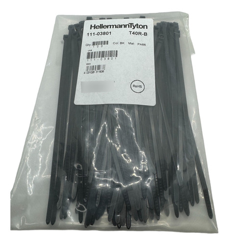 Abraçadeira Hellermann T40r 175x4mm Preto C/ 100 Unids