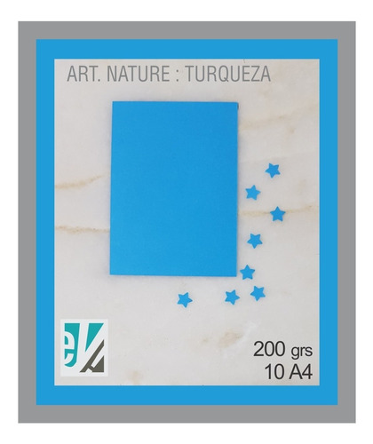 Art Nature : Pack X 10 Hojas A4 De 200 Gr : Color Turqueza