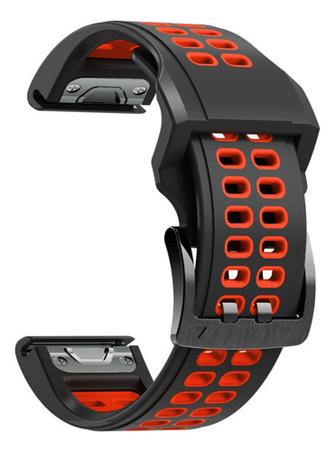 Pulseira Esportiva Moderna Para Fenix 7x Fenix 6x Fenix 5x Cor Preto/vermelho