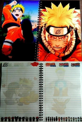 Cuaderno Naruto Hojas Detalladas Varios Modelos Libreta 