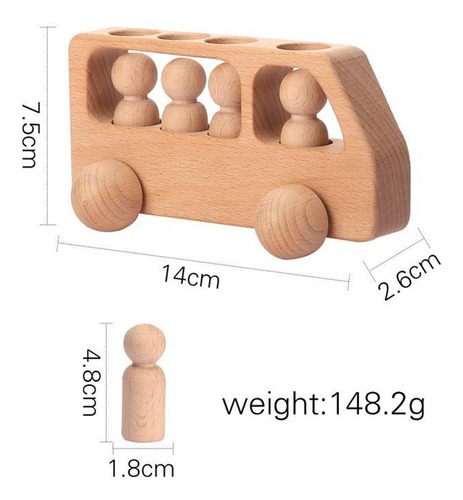 Juguete De Autobús De Madera, Juguete Educativo De