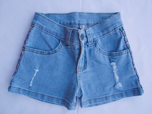 Short Tiki Jeans Celeste  Niña Infantil Talles 2 A L16