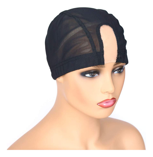 Btwtry Stretch 1.3x3inch U Part Wig Cap With Mono Lace Dome