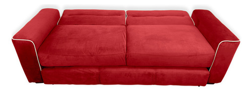 Sofá Cama Sillón Sala Hogar Minimalista 3 Posiciones Rojo Liso