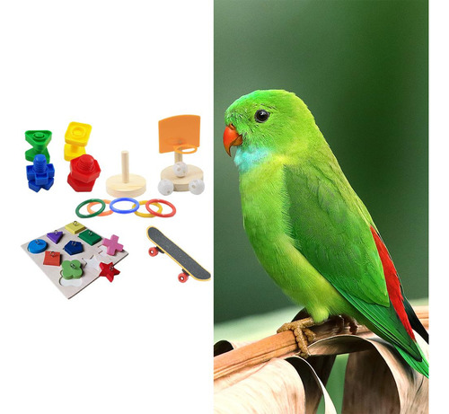 Juguete Para Loros Altura Ajustable Varios Juegos Para Aves