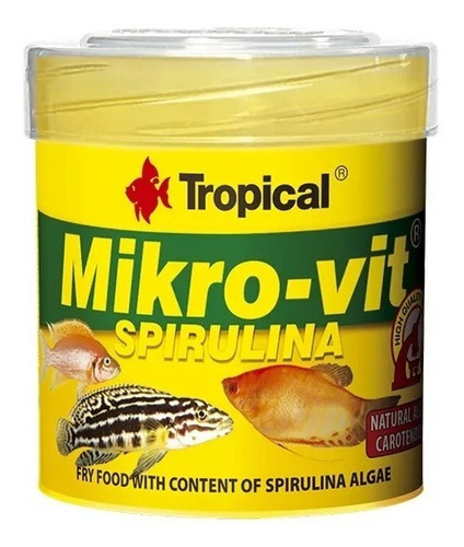 Alimento Tropical Mikrovit Spirulina Peces Alga Alevines 32g