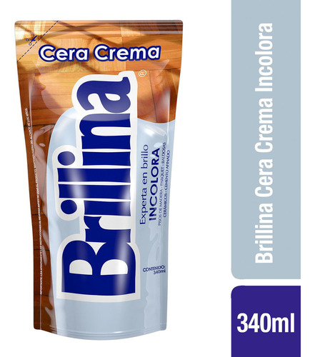 Cera Crema Piso Madera Incolora Brillina 340cc