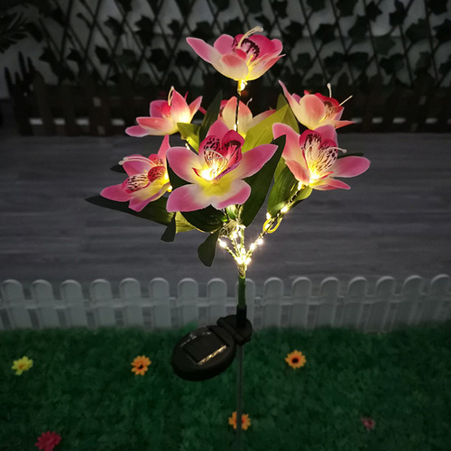 A Luces Solares Con Forma De Flor Artificial Para