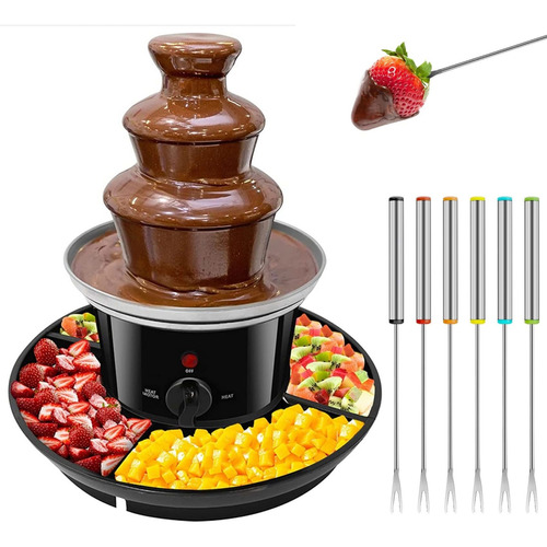 Fuente De Fondue De Chocolate Con Placa De Frutas, Fuente De