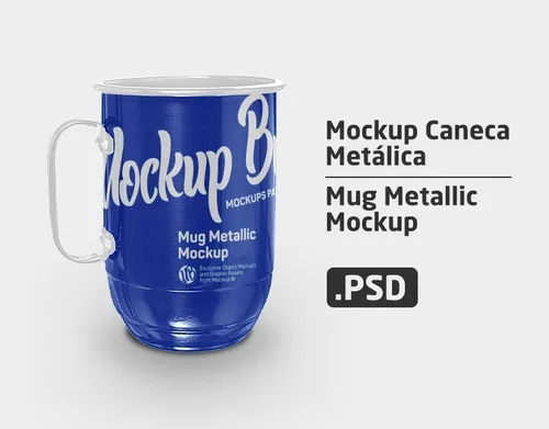 Download Mockup Caneca Metalica Mercado Livre PSD Mockup Templates