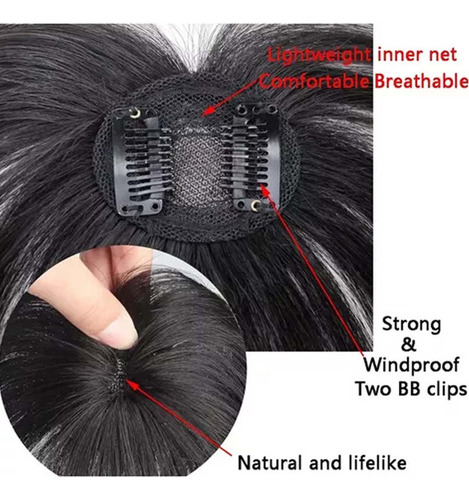 Ll Peluca Francesa Natural, Con Flecos, Pelo En Forma Topo