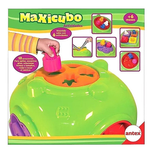 Maxi Cubo Didáctico Grande Encastre Apilable Para Bebe Antex