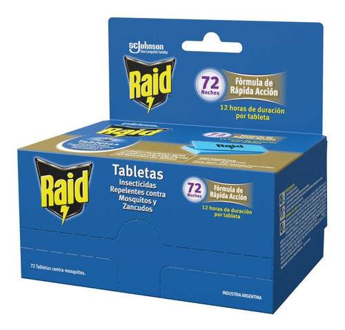 Raid Tabletas Anti Mosquitos X72 Unidades