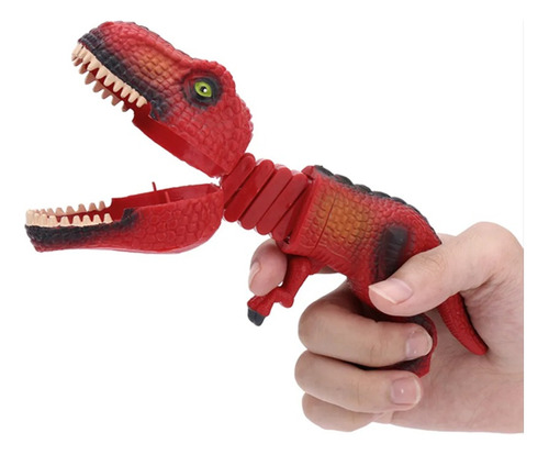 Dino Resorte Rojo - Pistola Retráctil De Mordida Dinosaurio