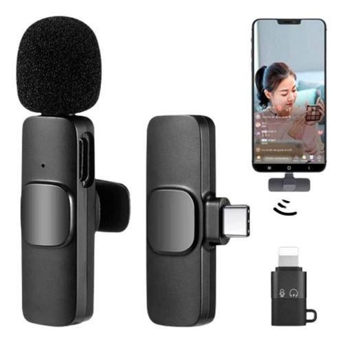 Micrófono Inalámbrico Recargable Con Adaptador Tipoc/iPhone